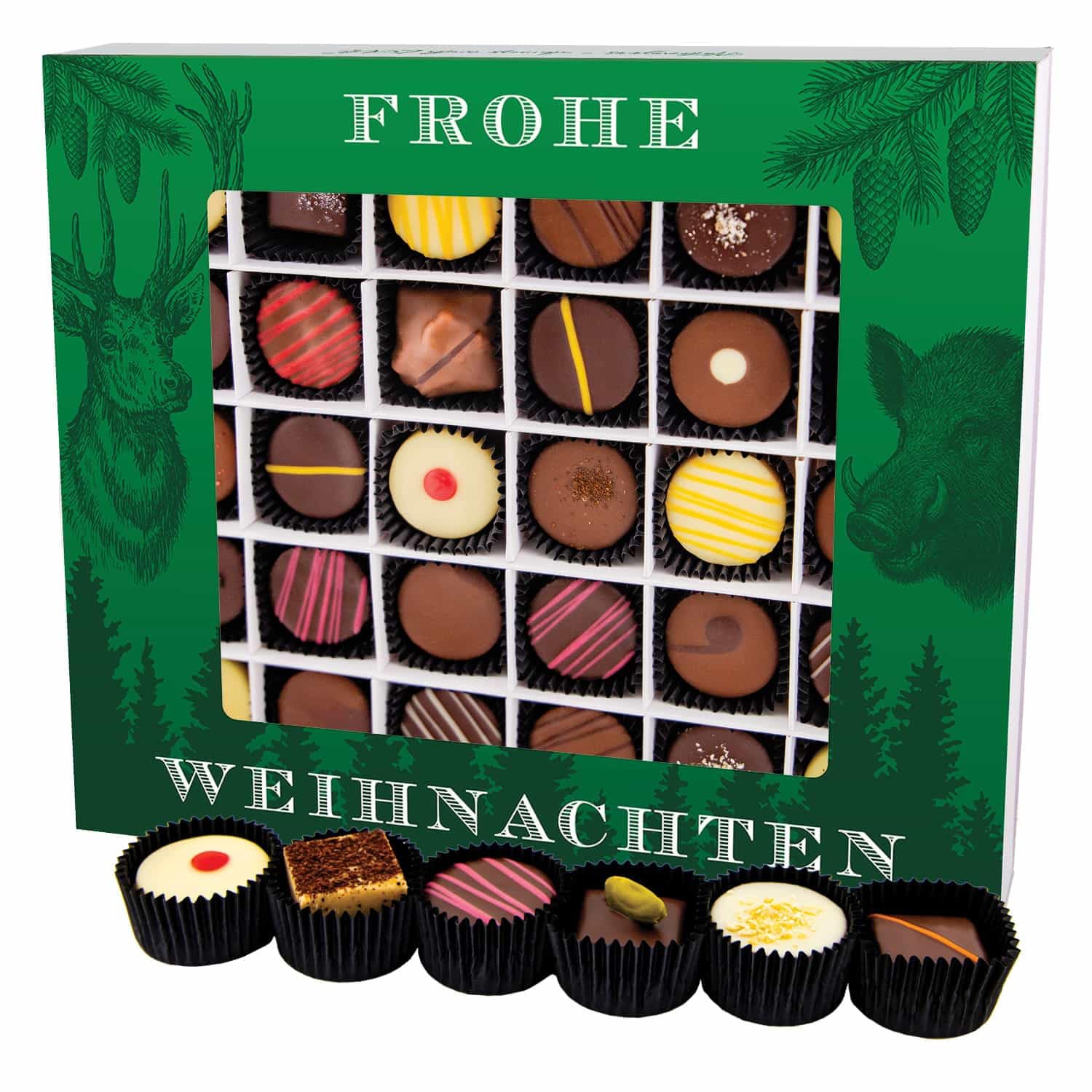 hallingers-frohe-weihnachten-pralinen-30-st-ck-360-g-gr-n image 1