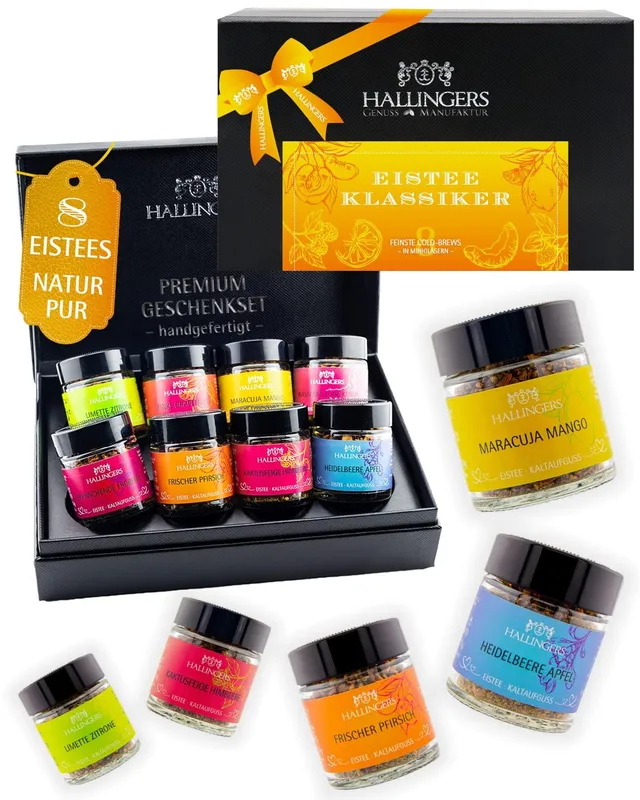 hallingers-tee-eistee-klassiker-teeset-8-sorten-geschenkbox-74g image 1