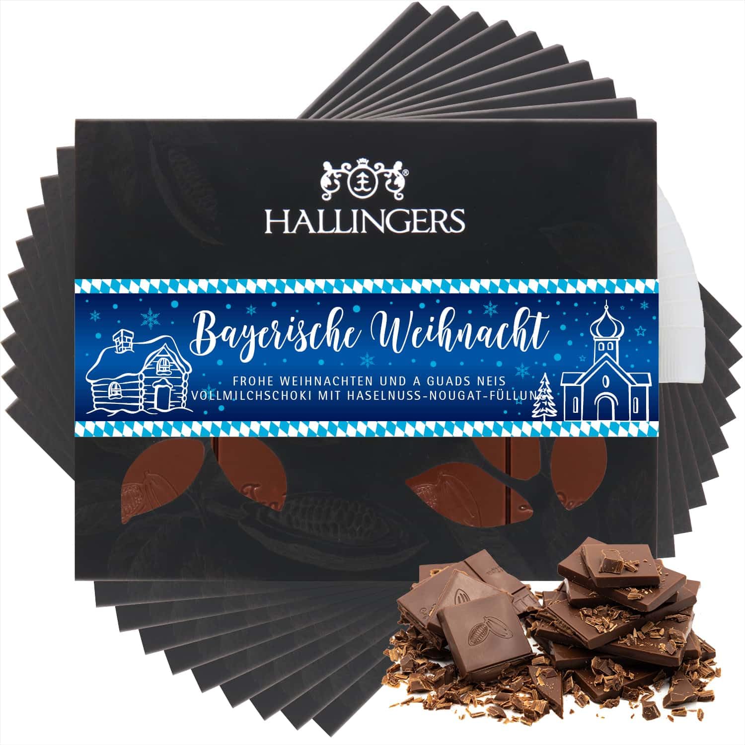 hallingers-genuss-manufaktur-schokolade-bayerische-weihnacht-10x90g image 1