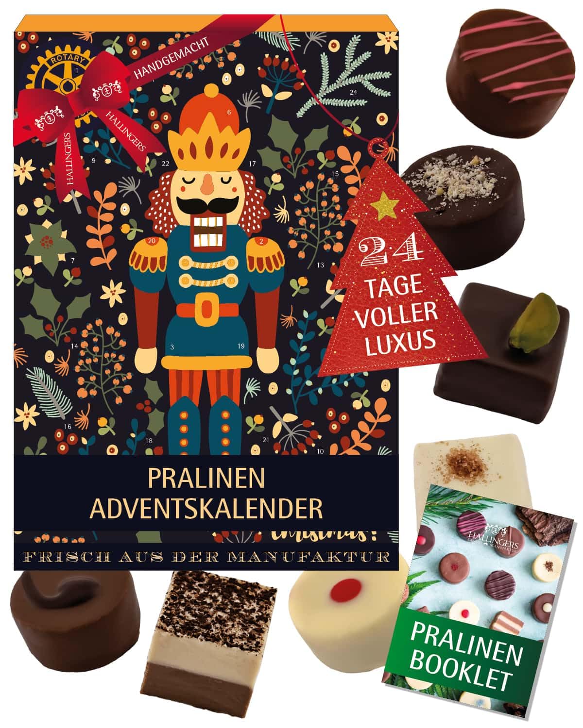 hallingers-adventskalender-rotary-nussknacker-pralinen-ohne-alkohol-300g image 1