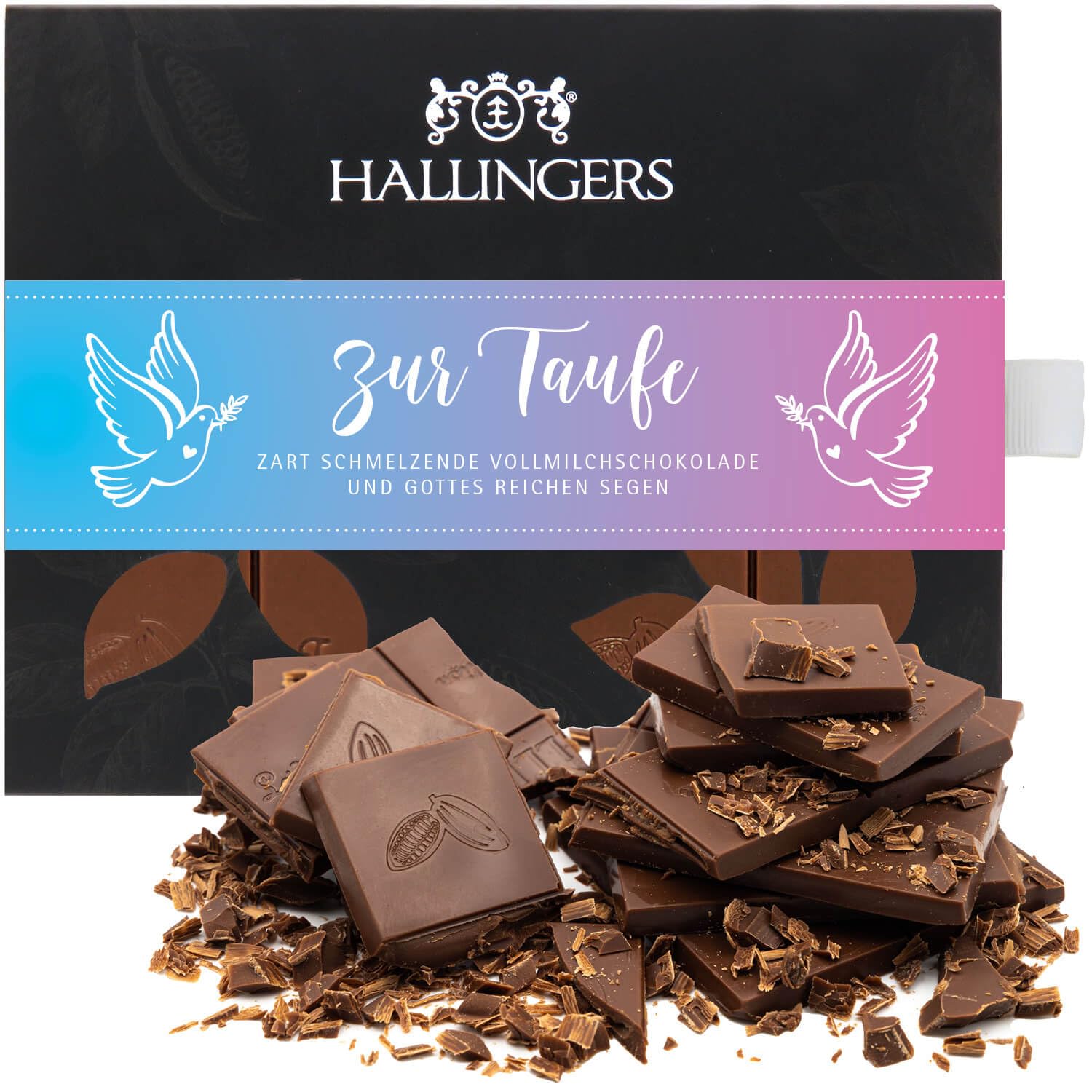 hallingers-zur-taufe-vollmilch-schokolade-90g-geschenk image 1