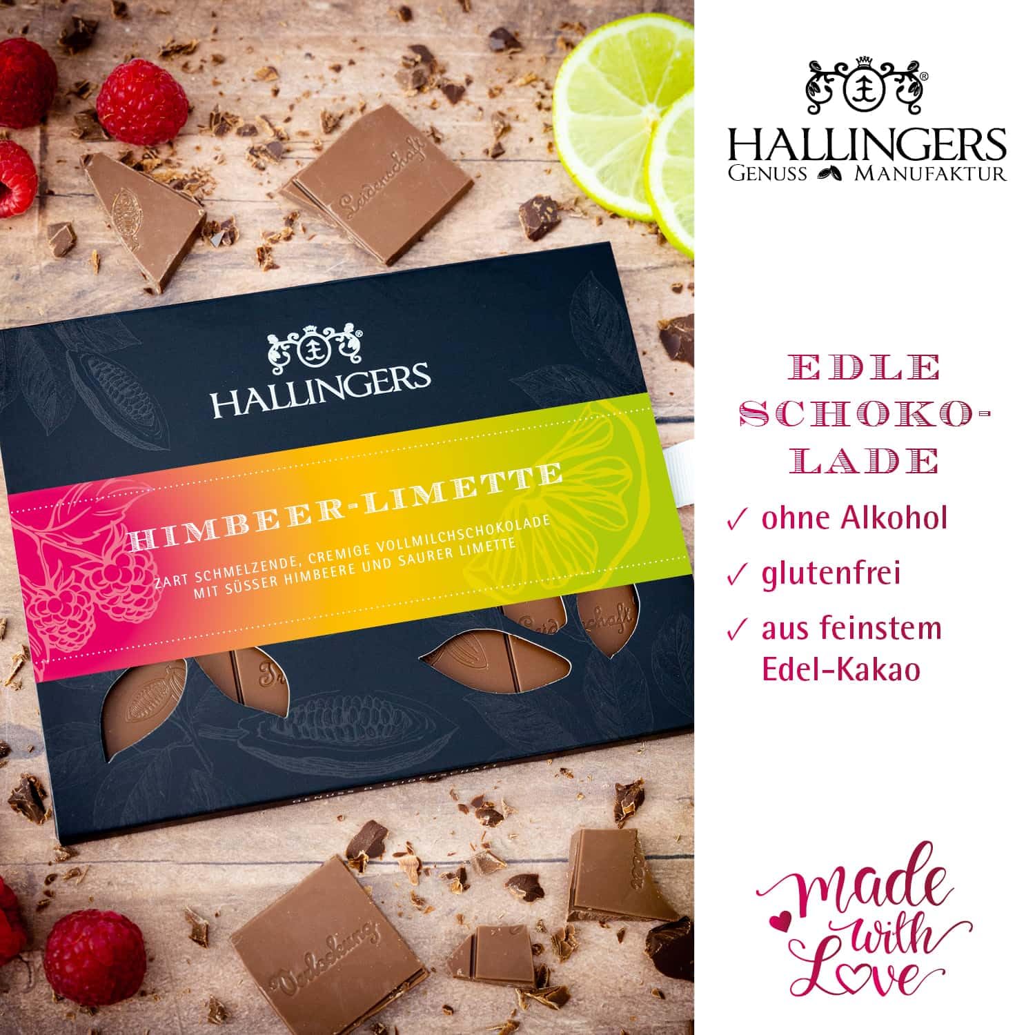 hallingers-schokolade-himbeer-limette-tafel-90g-vollmilch image 2