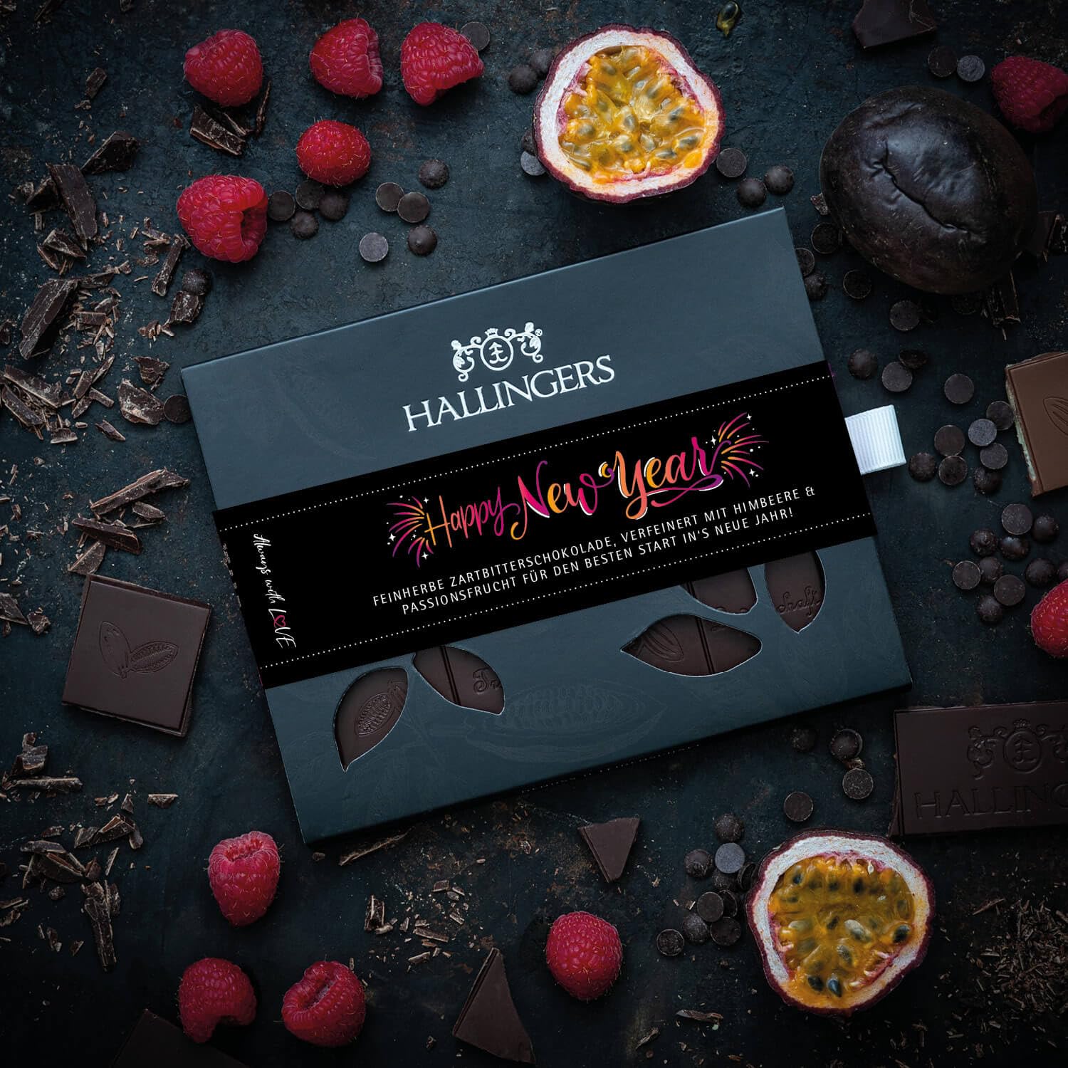 hallingers-happy-new-year-pink-vegane-schokolade-10x90g-set image 2