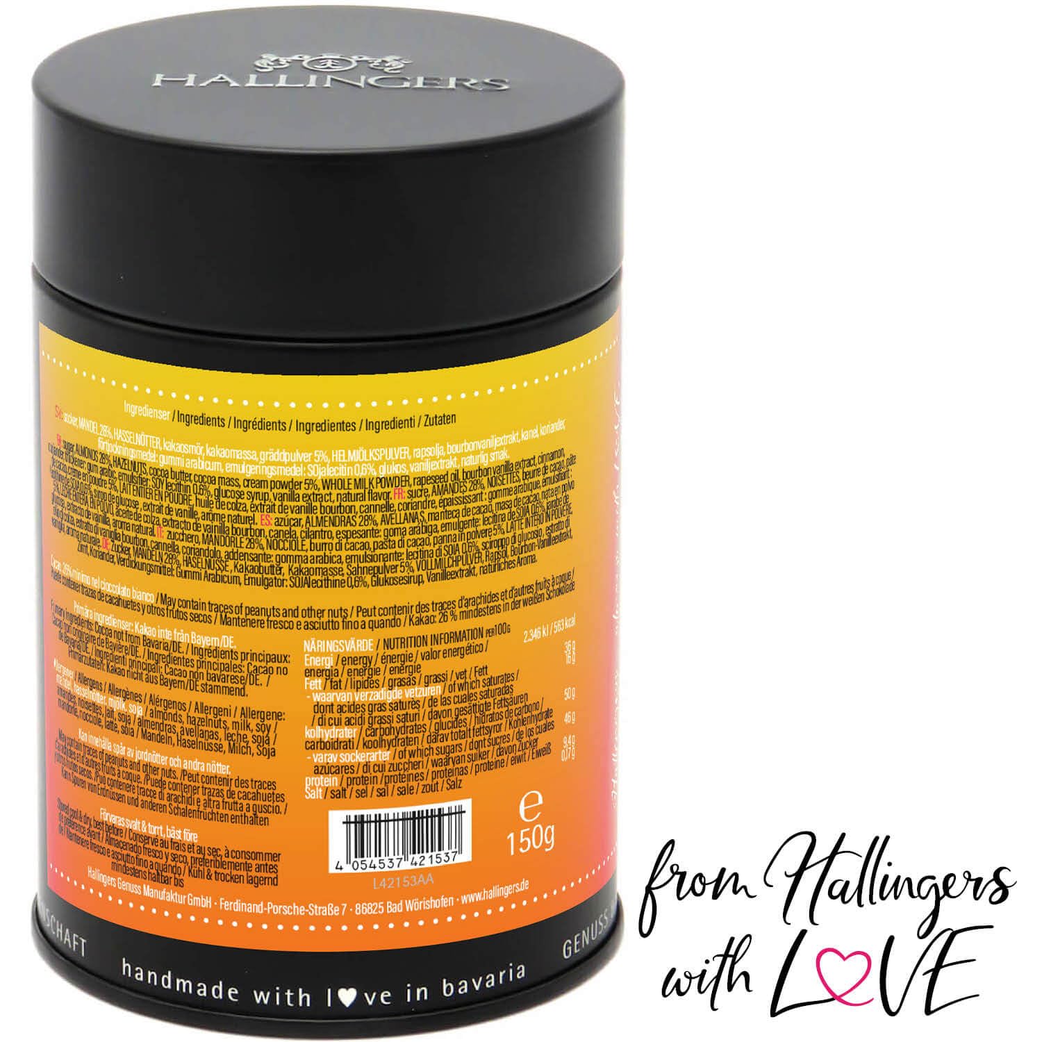 hallingers-god-jul-yellow-nougat-mandeln-schokolade-150g-ohne-alkohol image 5