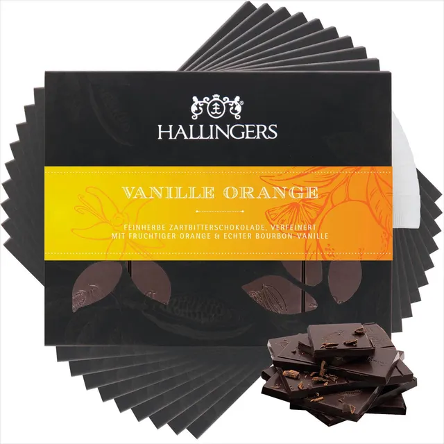 hallingers-genuss-manufaktur-schokolade-vanille-orange-10x-vegan image 1