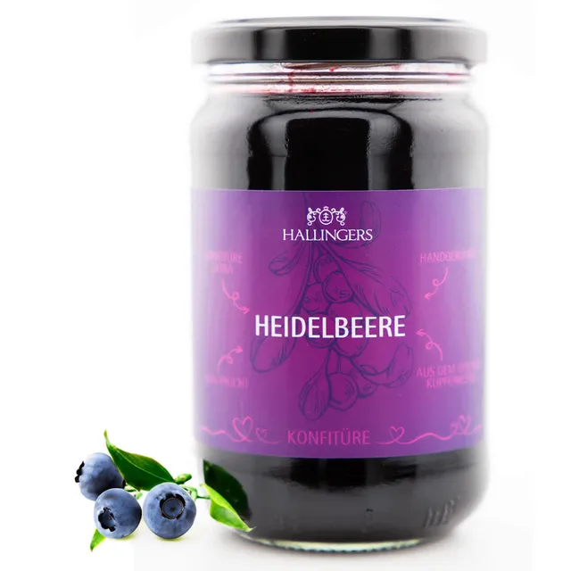 hallingers-honig-konfit-ren-wald-heidelbeere-konfit-re-330g image 1