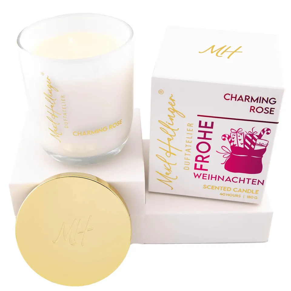 hallingers-spirituals-duftkerze-rosenduft-weihnachten-180g-box image 1