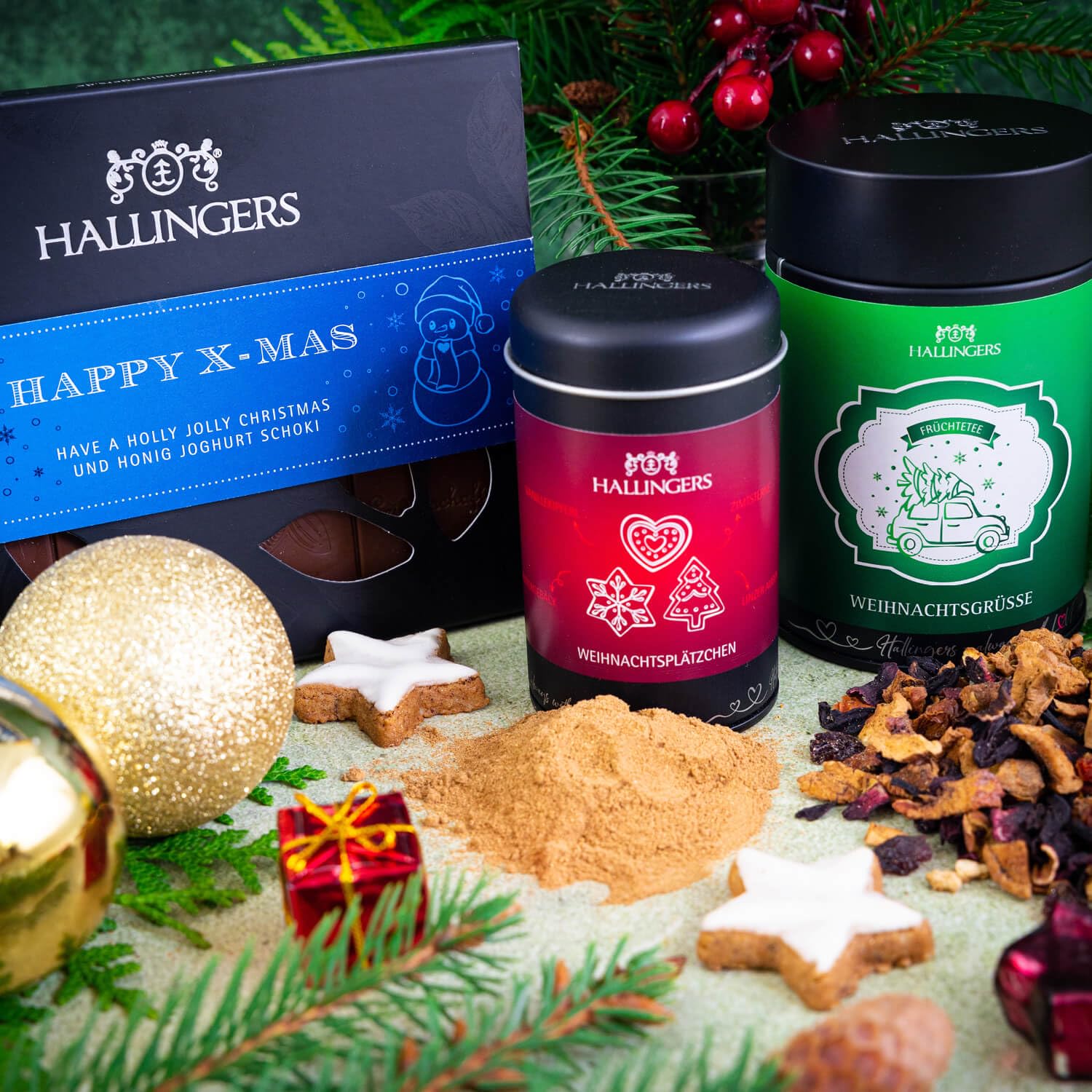 hallingers-geschenkesets-frohes-fest-xxl-wundert-te-460g-schokolade image 2