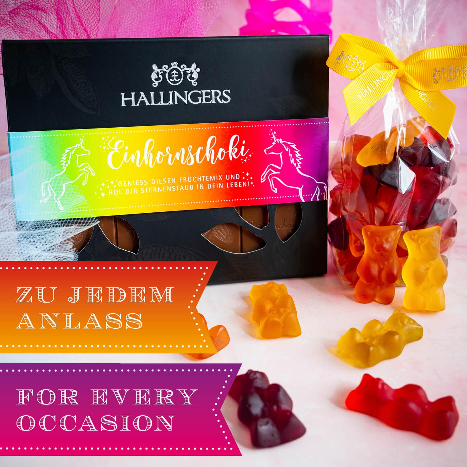 hallingers-einhorn-fans-geschenkset-wundert-te-pralinen image 3