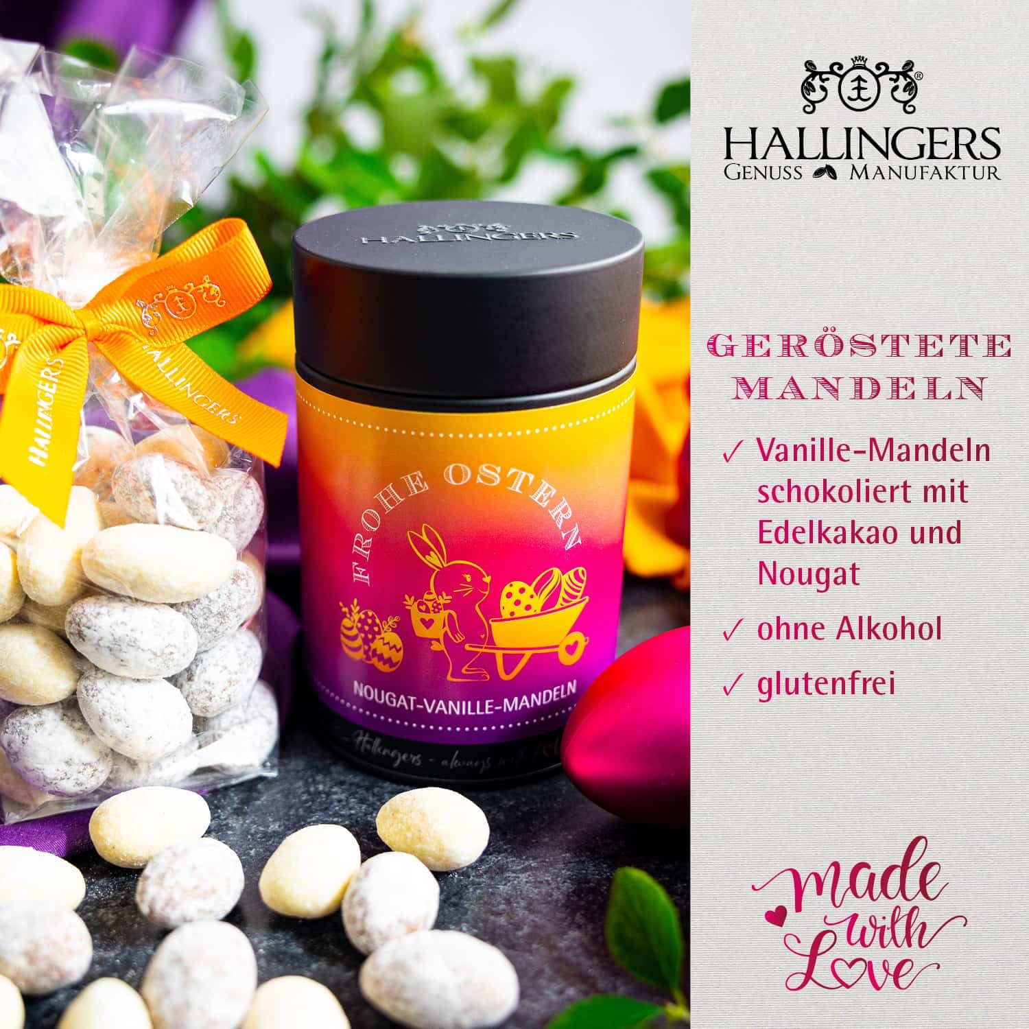 hallingers-nougat-mandeln-frohe-ostern-150g-dose image 2