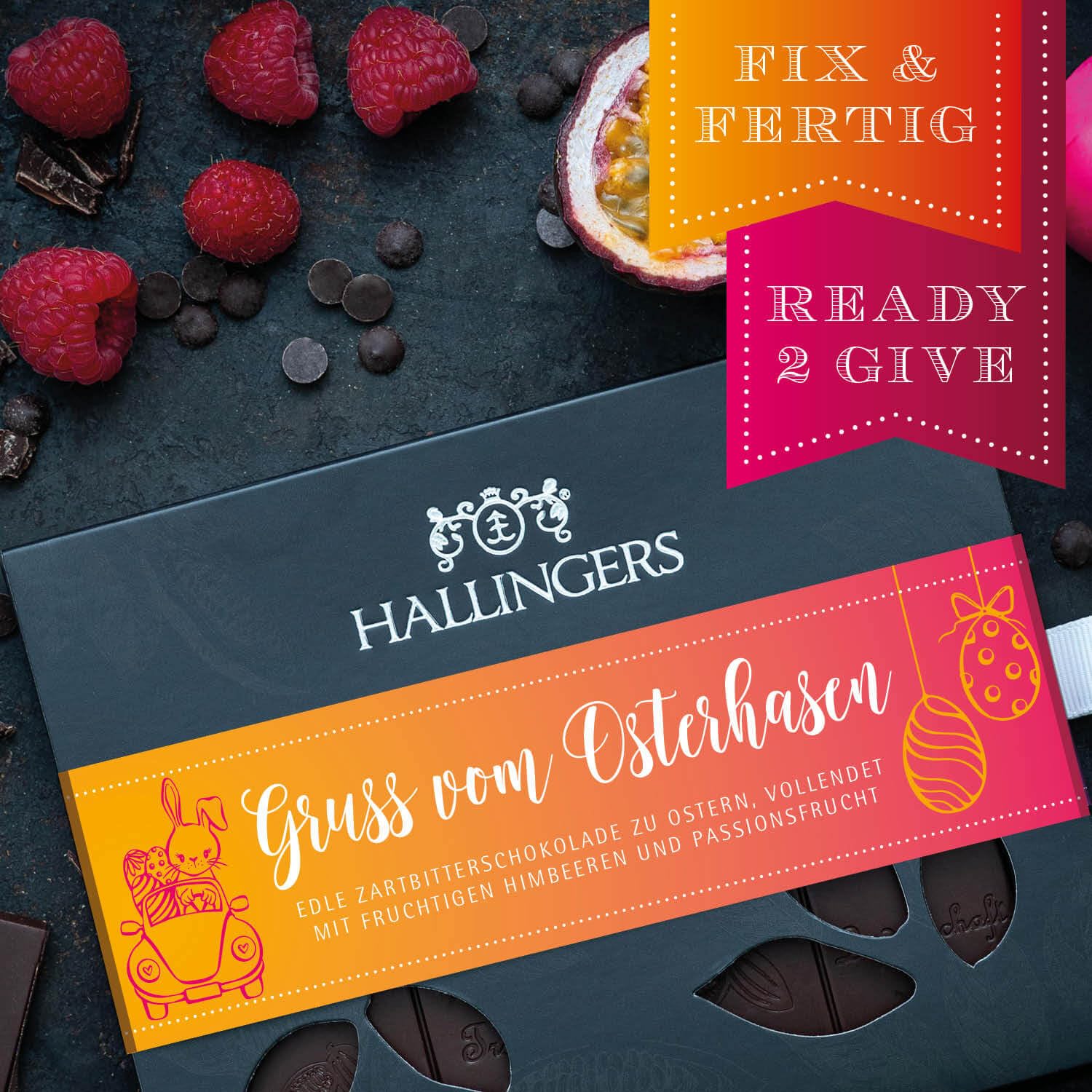 hallingers-gru-vom-osterhasen-schokolade-himbeer-maracuja-90g image 3