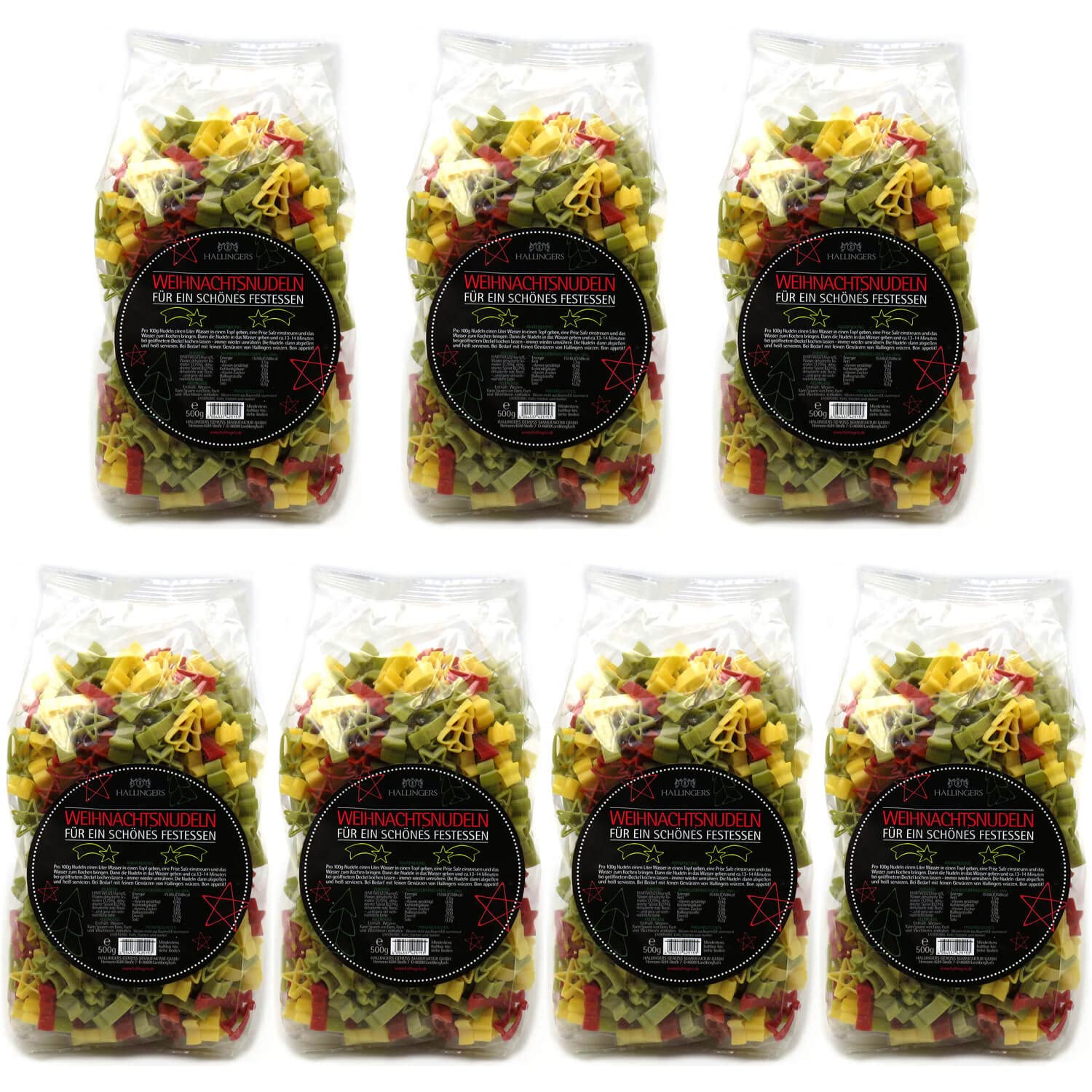 hallingers-bunte-weihnachtsnudeln-edelpasta-7x3500g-set image 1