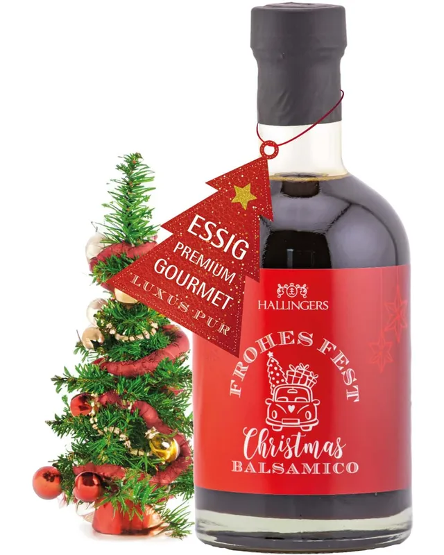 hallingers-kochen-frohes-fest-winter-balsamico-essig-350ml-geschenk image 1