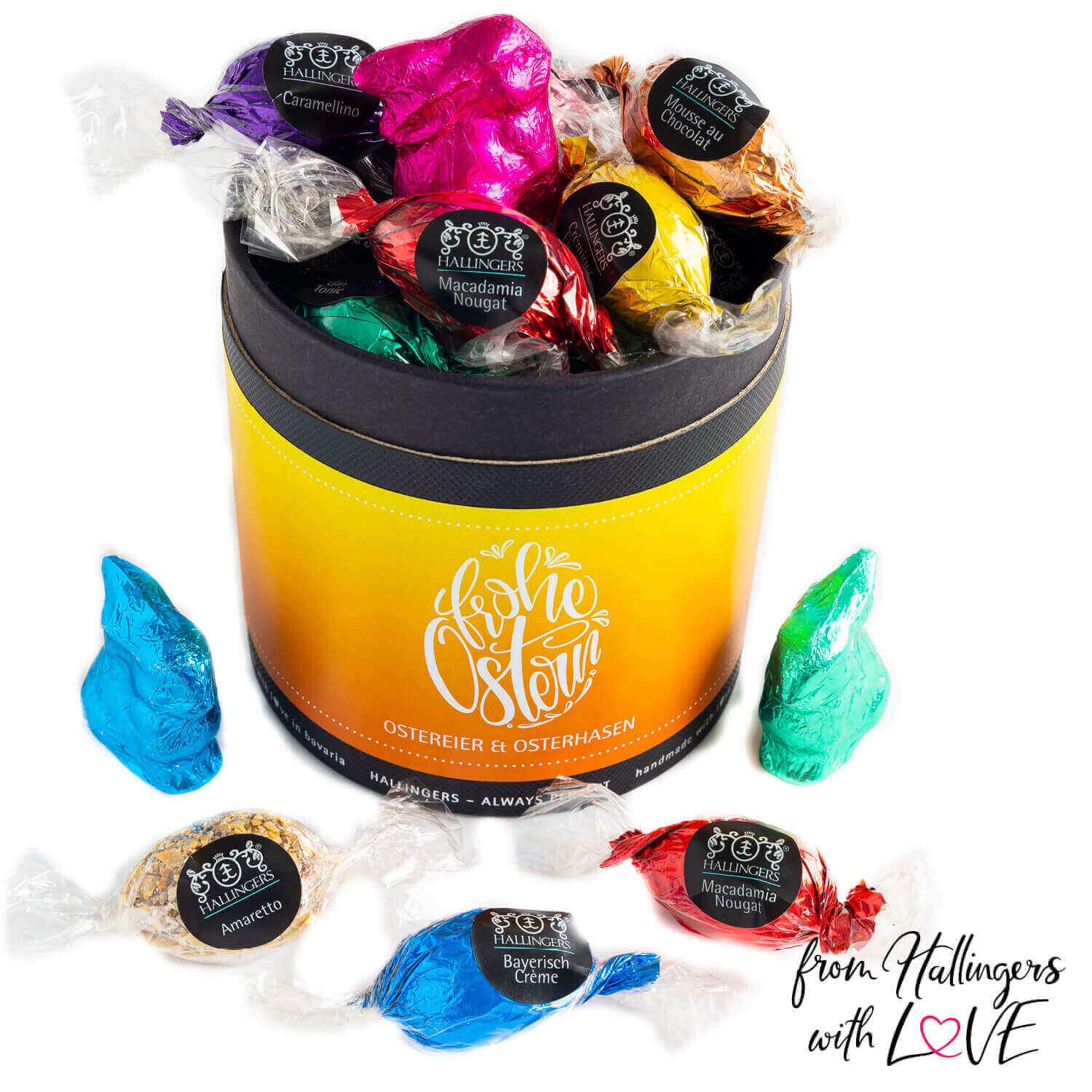 hallingers-frohe-ostern-osterei-pralinen-geschenkdose-400g image 5