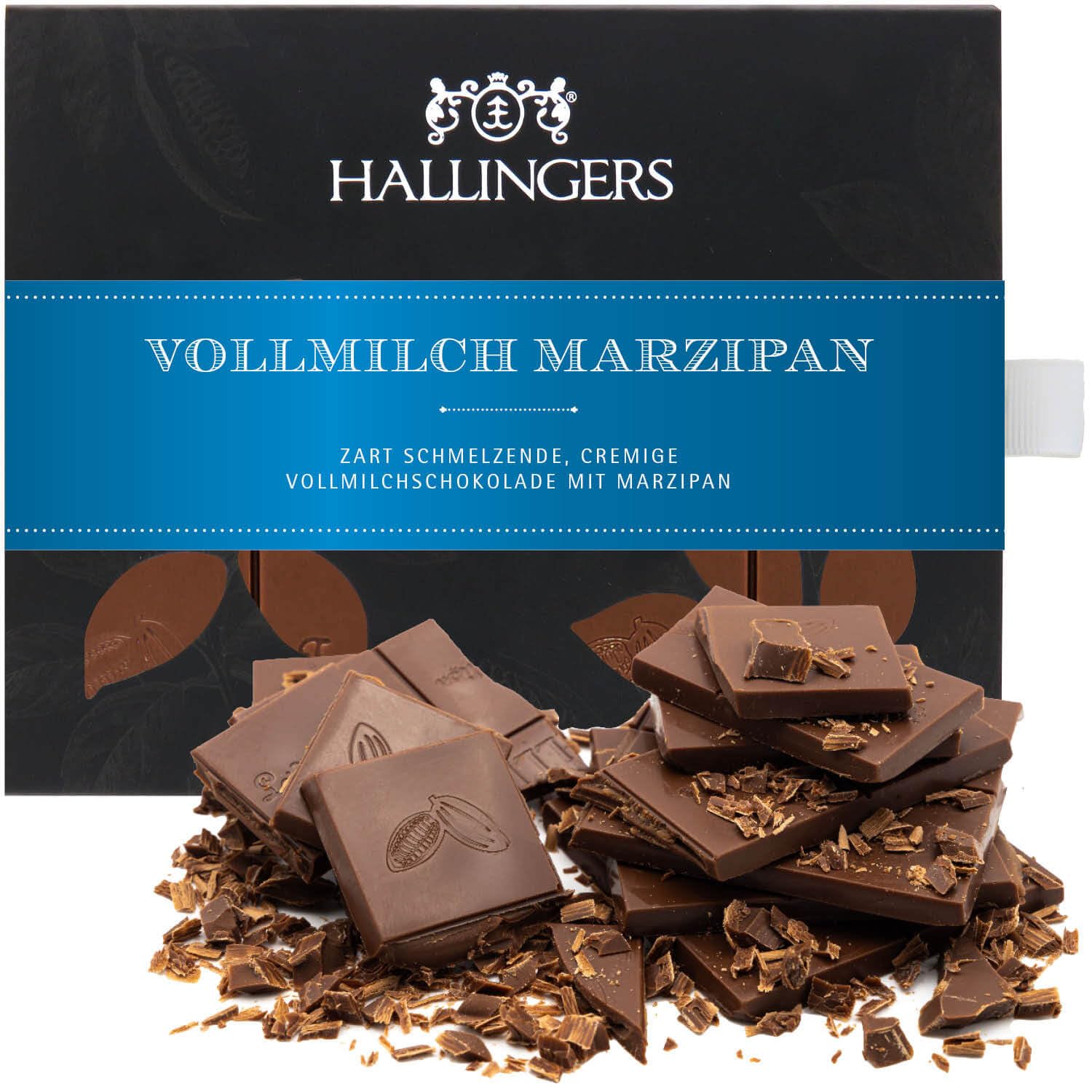 hallingers-schokolade-marzipan-vollmilch-tafel-90-g image 1