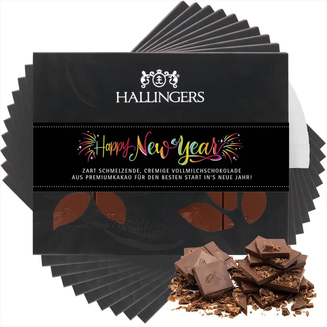 hallingers-schokolade-happy-new-year-color-tafeln-10x-900g-ohne-alkohol image 1