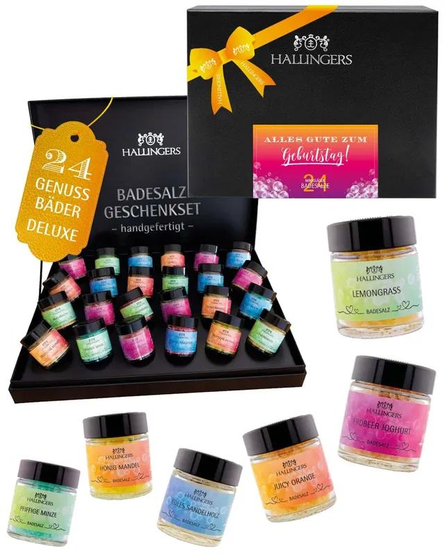 hallingers-wellness-alles-gute-zum-geburtstag-badesalz-set-24x-840g image 1