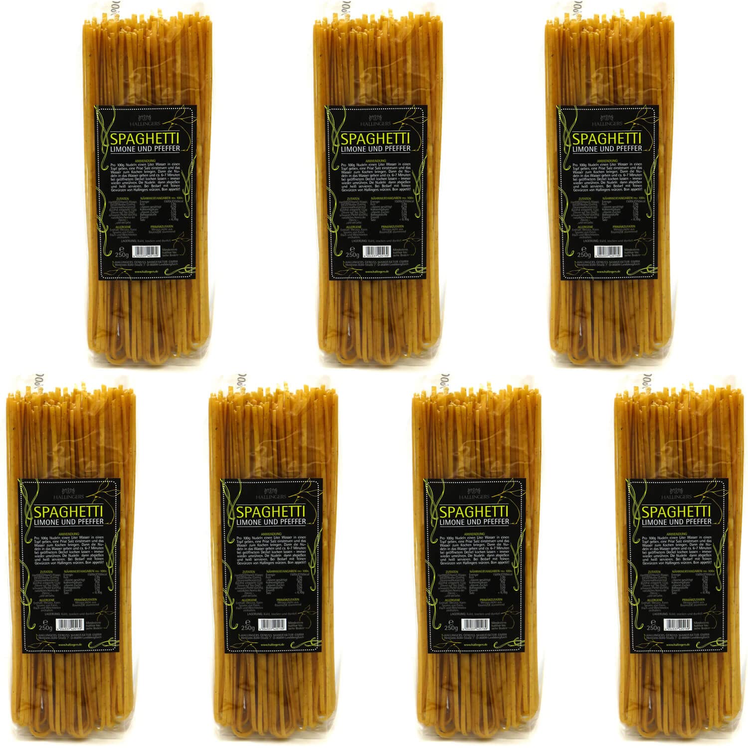 hallingers-spaghetti-zitrone-pfeffer-edelpasta-set-7x-1750g image 1