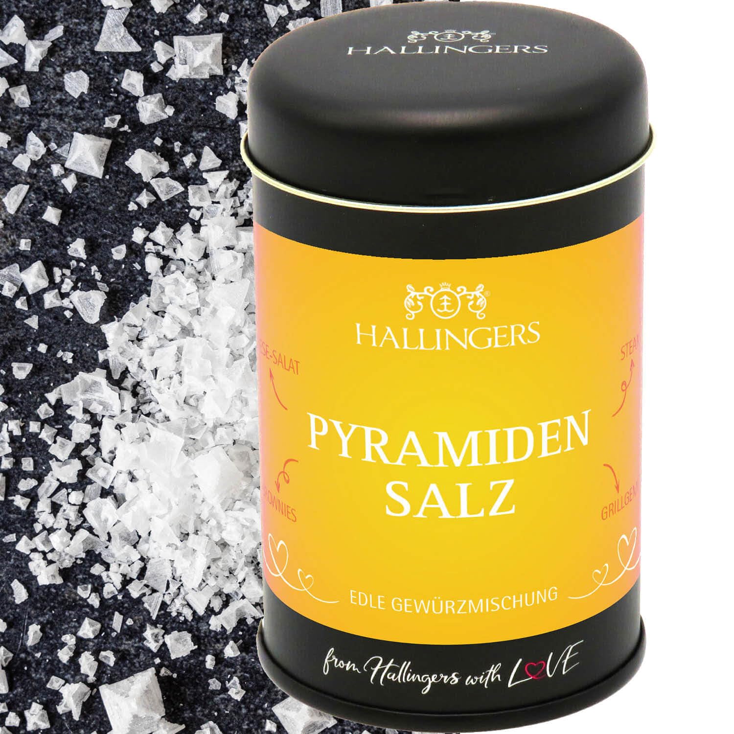 hallingers-pyramidensalz-gourmet-salz-geschenkdose-195-g image 1
