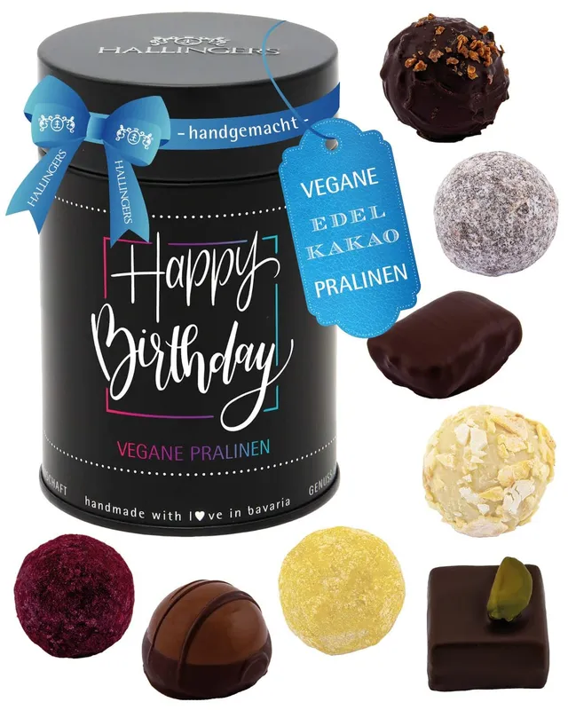 hallingers-pralinen-happy-birthday-vegan-dose-150-g-12-st-ck image 1