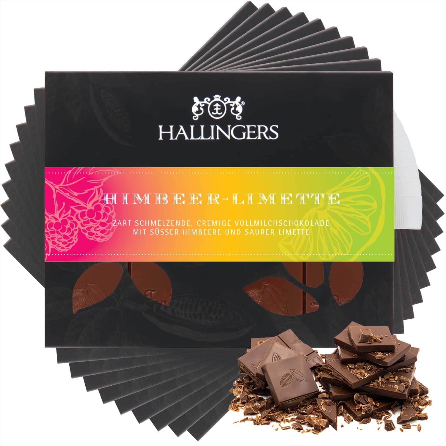 hallingers-schokolade-himbeer-limette-tafeln-10x-900g-fruchtig image 1