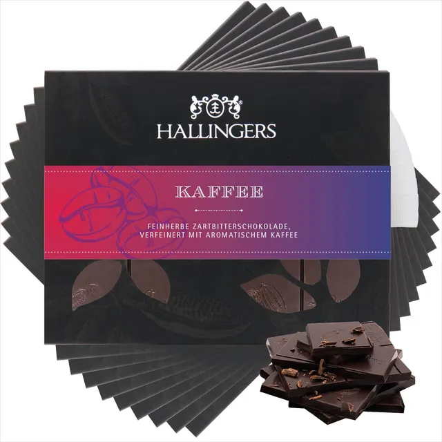 hallingers-schokolade-kaffee-tafeln-10x-vegan-aromatisch image 1