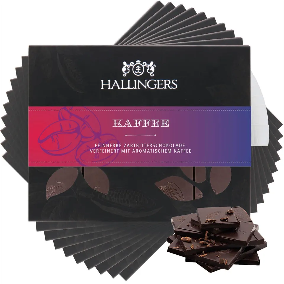 hallingers-schokolade-kaffee-tafeln-10x-vegan-aromatisch image 1