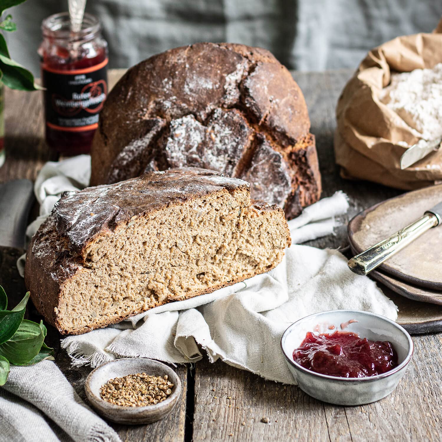 hallingers-kochen-bauernbrot-brotbackmischung-2er-dinkel-roggen image 8