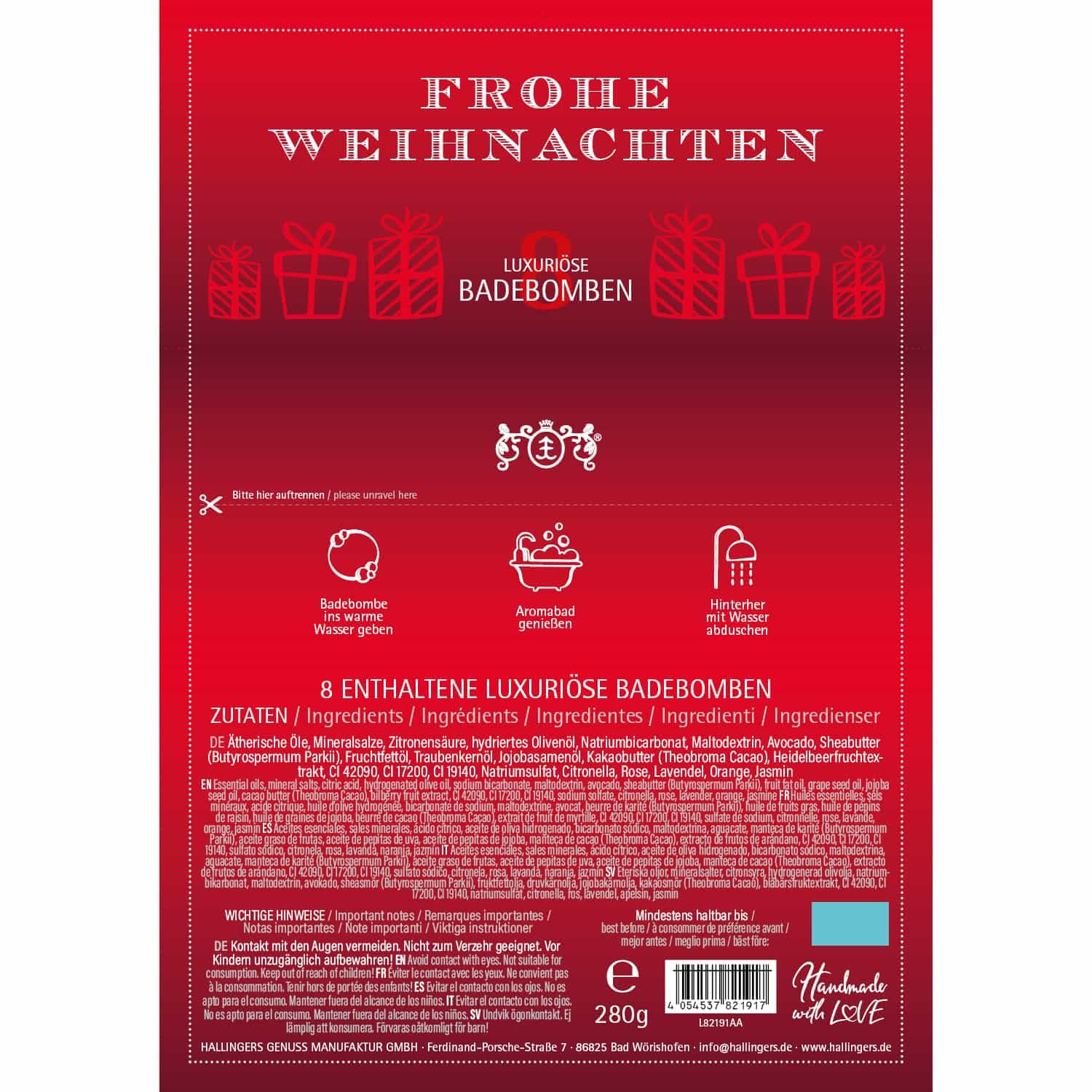 hallingers-wellness-frohe-weihnachten-badebomben-8er-box-360g image 6