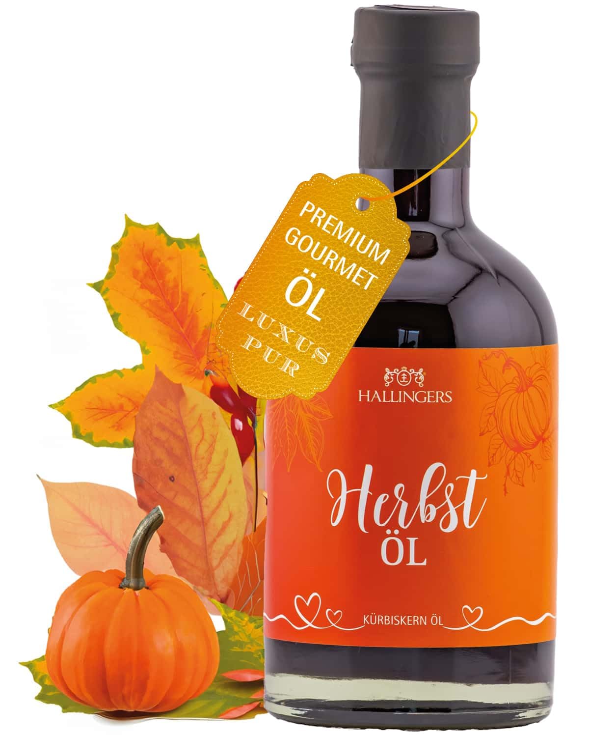 hallingers-kochen-herbst-l-k-rbiskern-l-geschenkflasche-350ml image 1