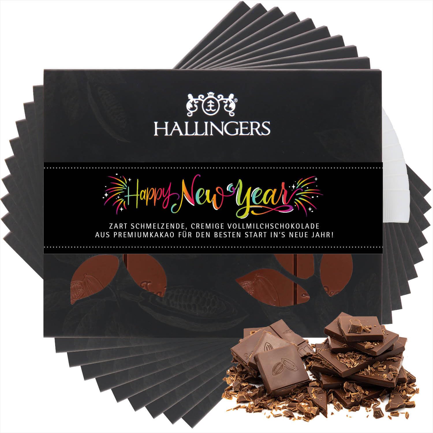 hallingers-schokolade-happy-new-year-color-tafeln-10x-900g-ohne-alkohol image 1