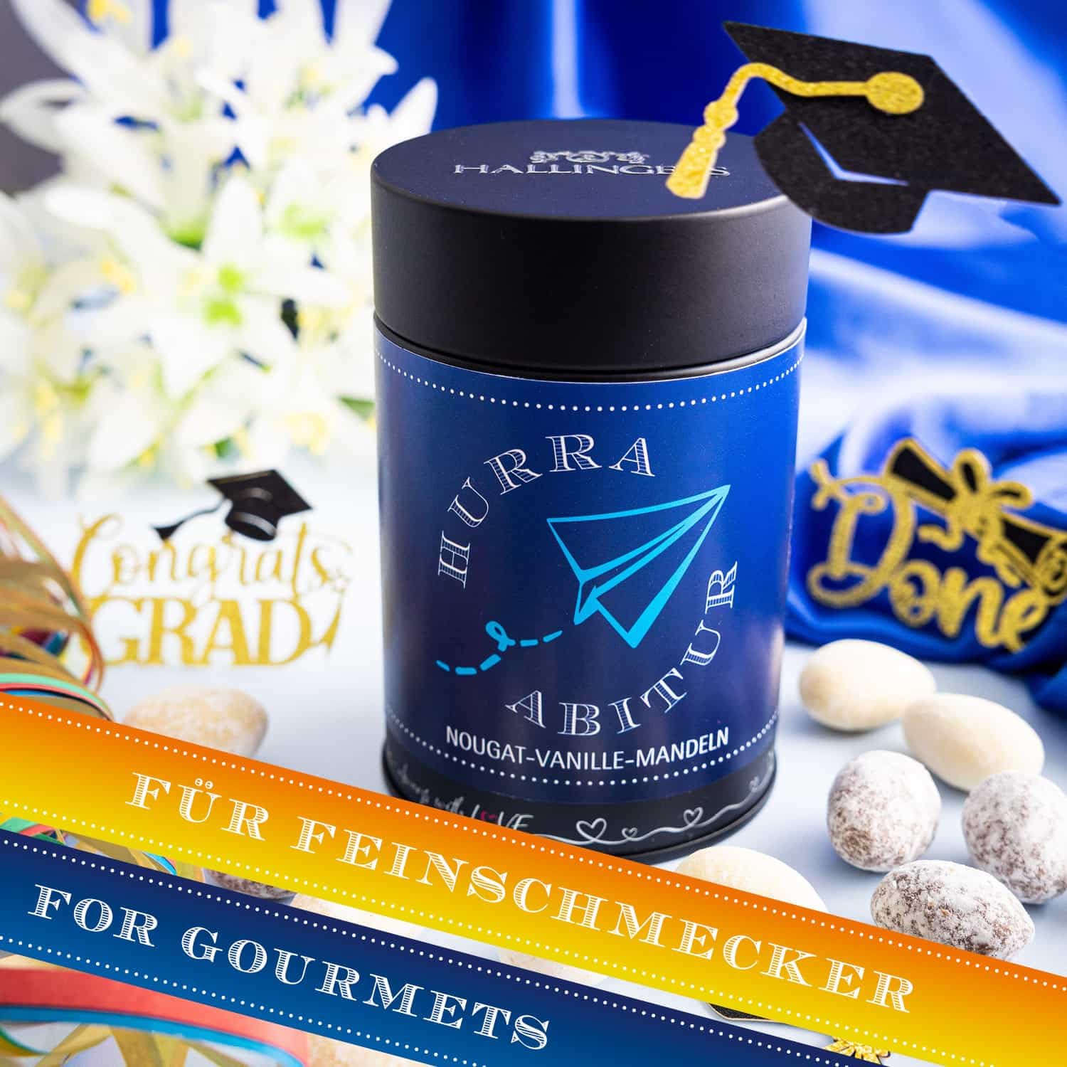 hallingers-schokolade-nougat-mandeln-hurra-abitur-geschenkdose-vanille image 3