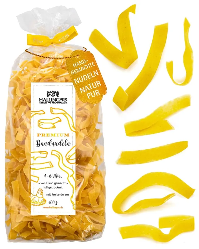 hallingers-kochen-premium-bandnudeln-pasta-geschenk-400-g image 1