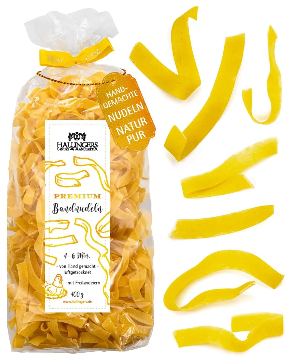 hallingers-kochen-premium-bandnudeln-pasta-geschenk-400-g image 1
