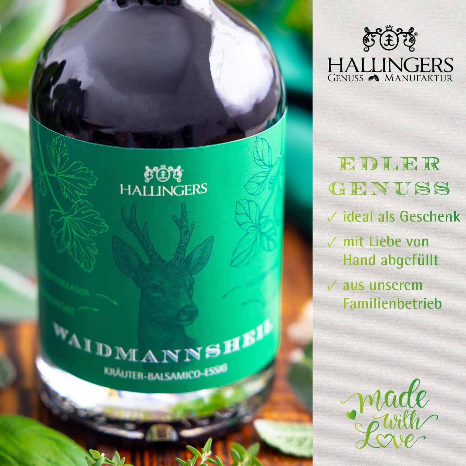 hallingers-kochen-waidmannsheil-gourmet-essig-350ml-kr-uter-balsamico image 3