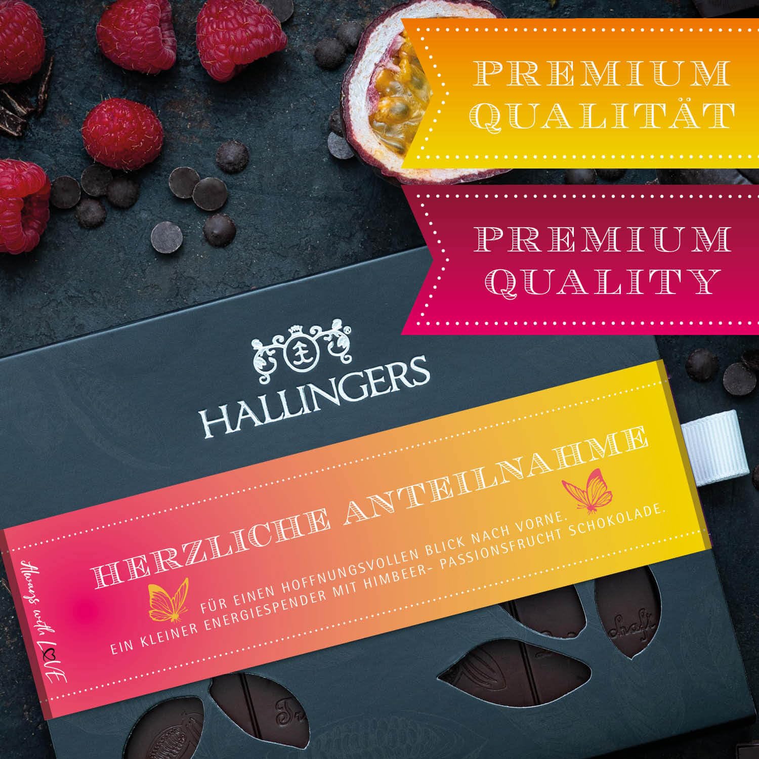 hallingers-schokolade-herzliche-anteilnahme-tafel-himbeer-maracuja-vegan image 3
