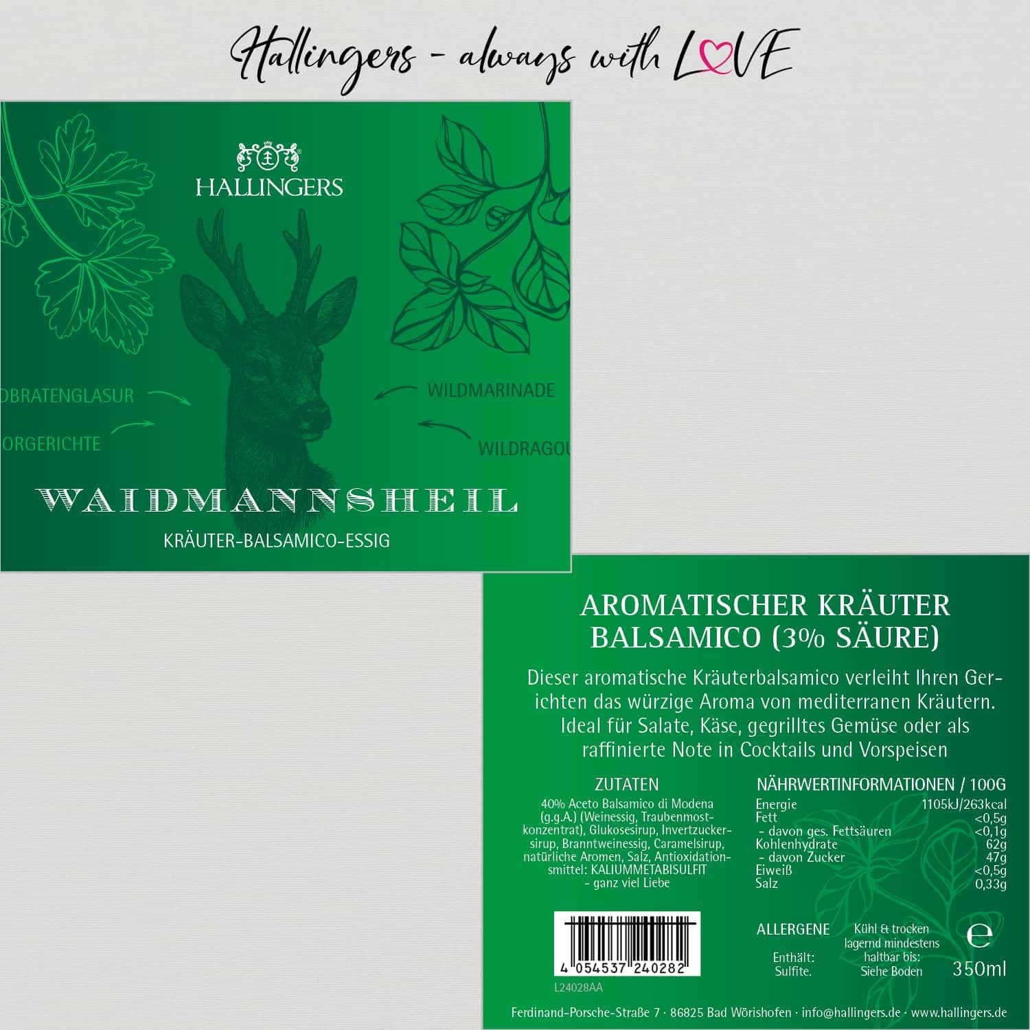 hallingers-kochen-waidmannsheil-gourmet-essig-350ml-kr-uter-balsamico image 6