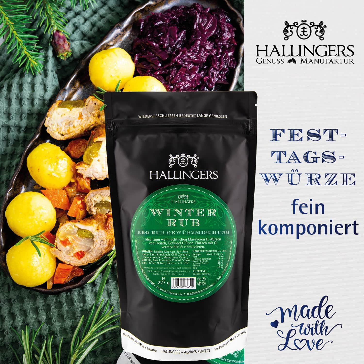 hallingers-geschenkset-frohe-weihnachten-xxl-korb-2136g-feinkost image 5