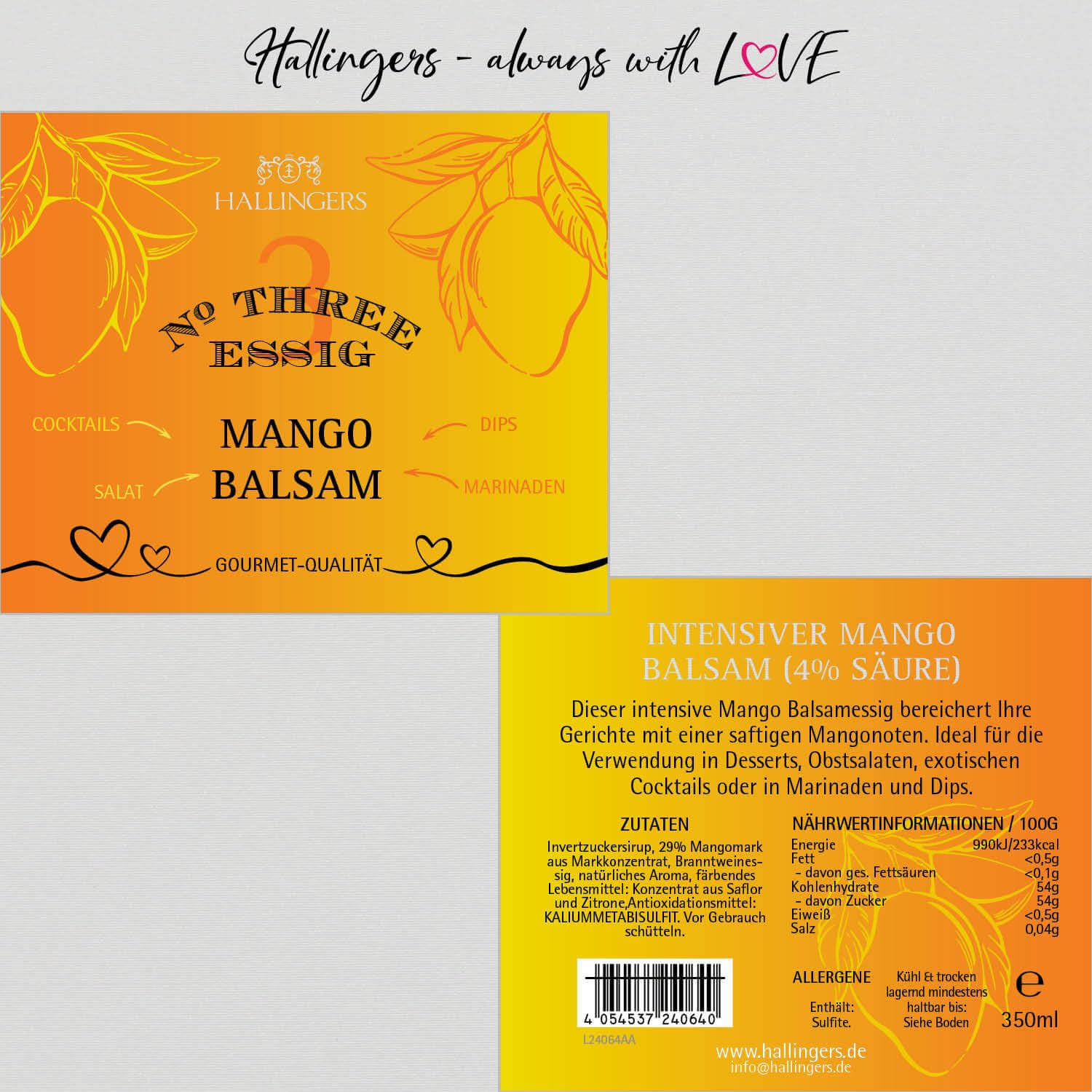 hallingers-no-3-mango-balsam-gourmet-essig-350ml-fruchtig-mild image 6