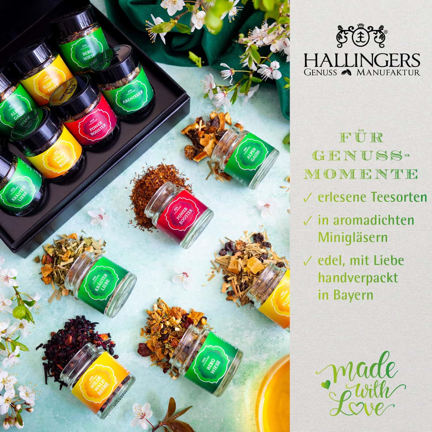 hallingers-waidmannsheil-tee-probierset-8-sorten-loser-tee-geschenkbox image 3