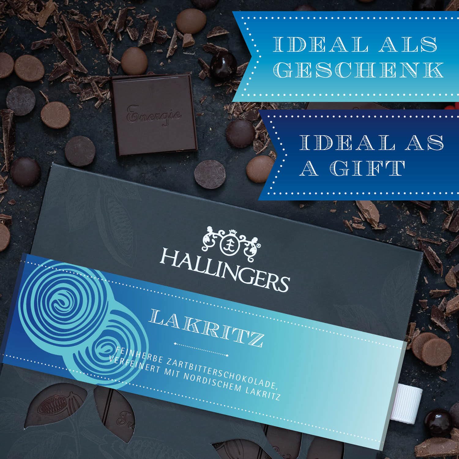 hallingers-schokolade-lakritz-tafel-vegan-zartbitter-90g image 3