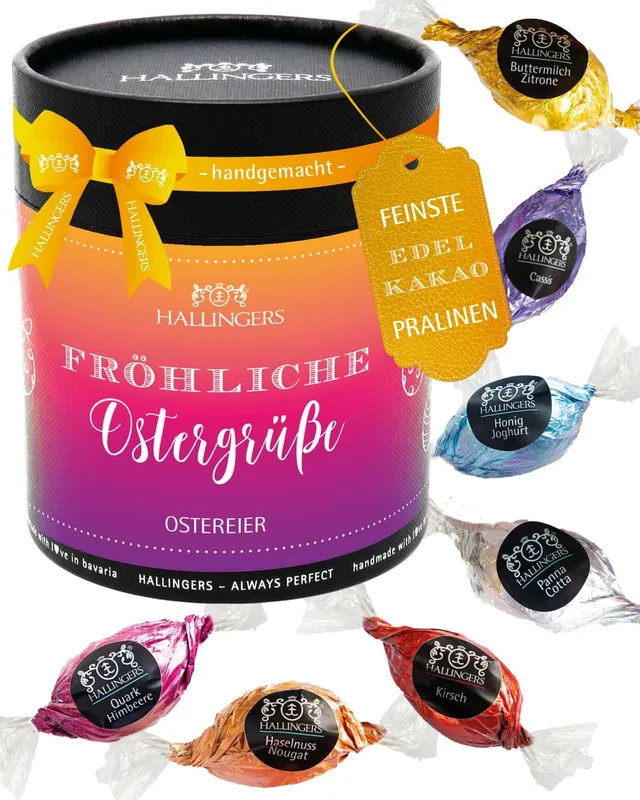 hallingers-pralinen-fr-hliche-ostergr-e-osterei-400g-xxl-dose image 1
