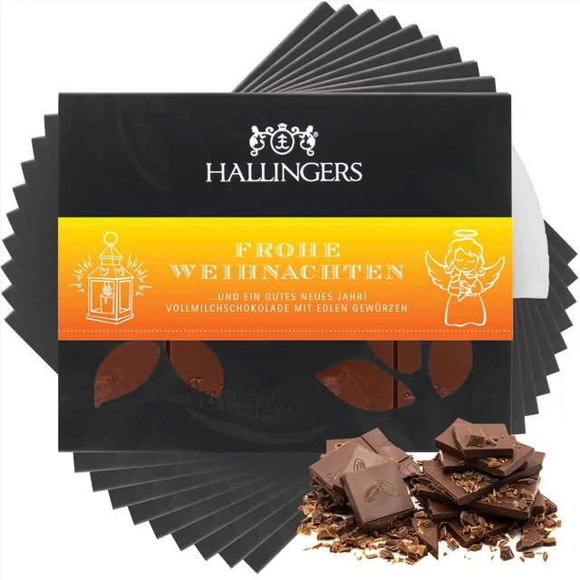 hallingers-frohe-weihnachten-schokolade-xmas-gew-rze-10x900g image 1