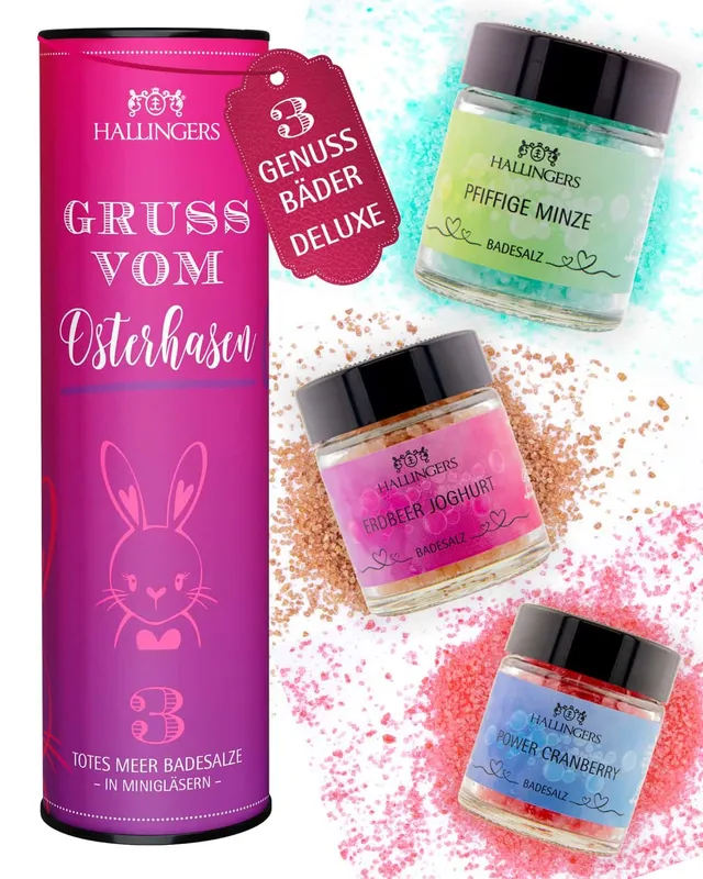 hallingers-wellness-badesalz-set-ostern-3x35g-gru-vom-osterhasen image 1