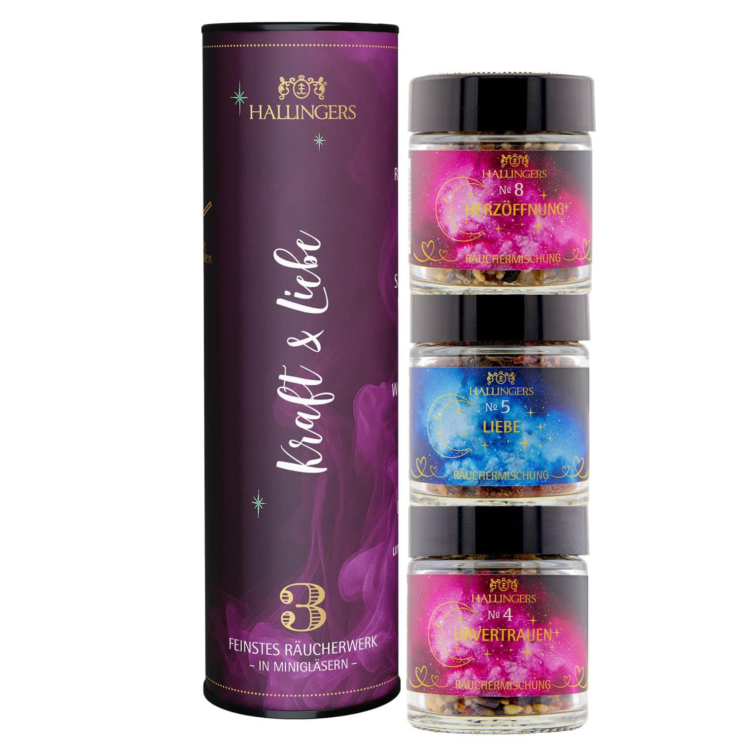 hallingers-spirituals-kraft-liebe-r-ucherwerk-geschenk-set-3er-meditation image 1
