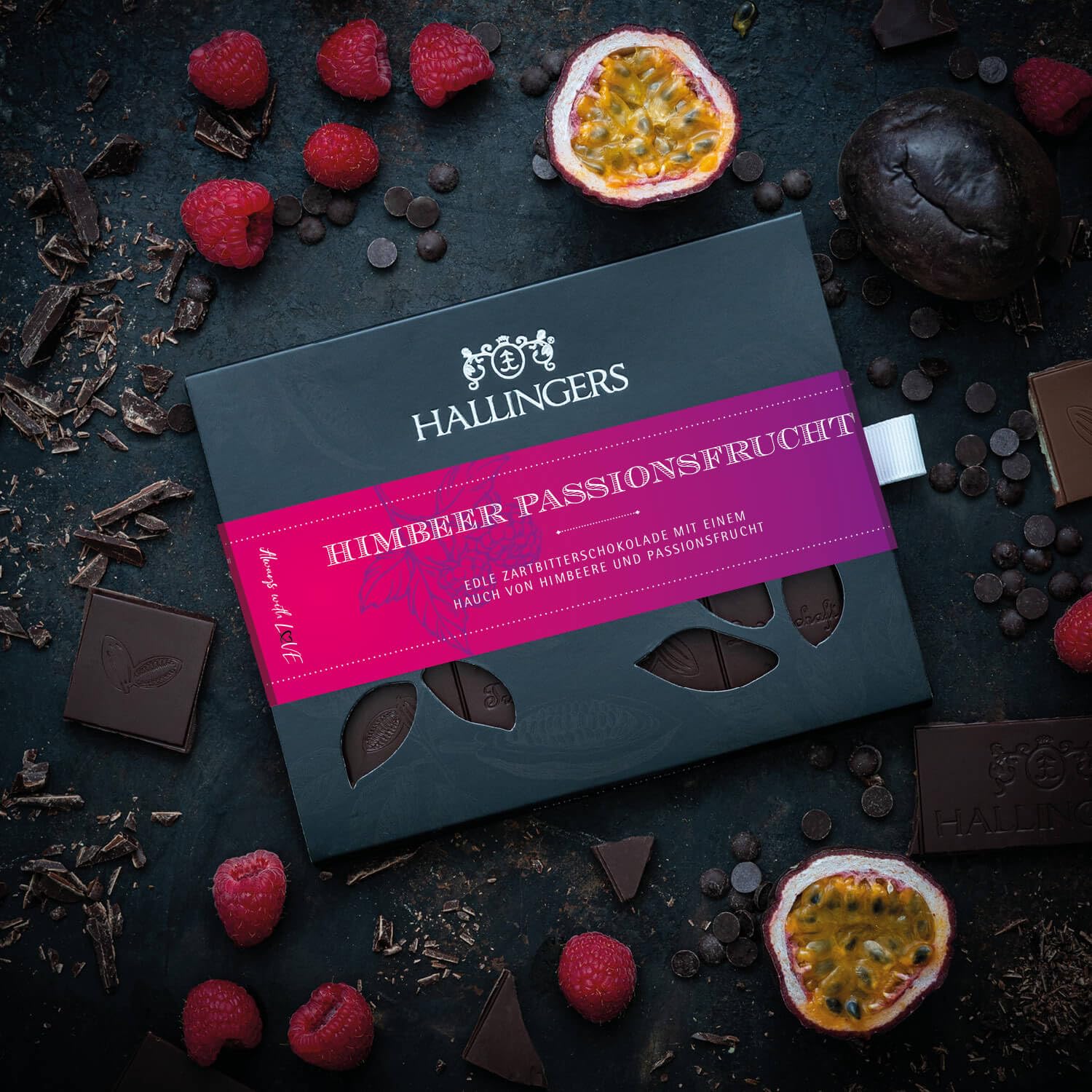 hallingers-schokolade-himbeer-passionsfrucht-tafeln-10x-vegan image 2