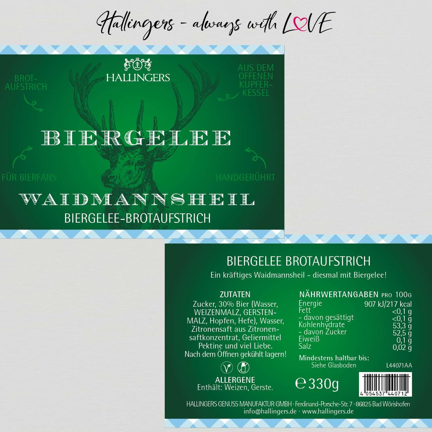 hallingers-honig-konfit-ren-waidmannsheil-biergelee-330g image 6