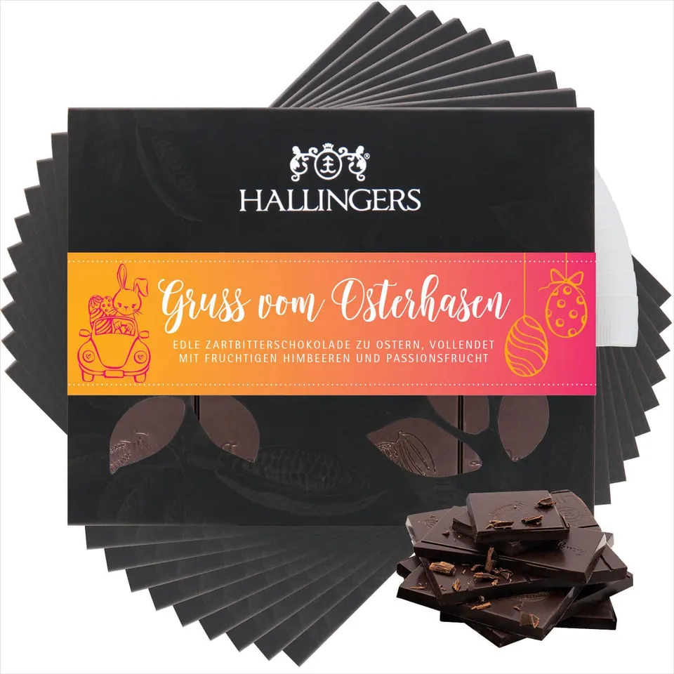 hallingers-gru-osterhasen-vegane-schokolade-himbeer-10x image 1