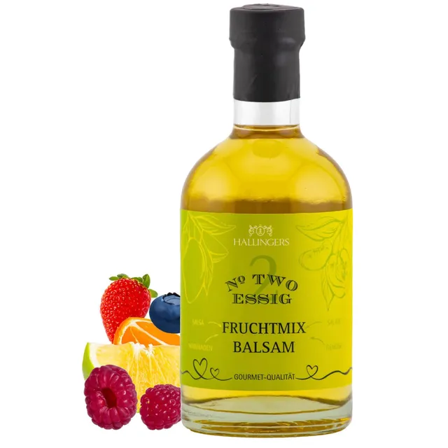 hallingers-sommer-fruchtmix-balsam-essig-geschenkflasche-350ml image 1