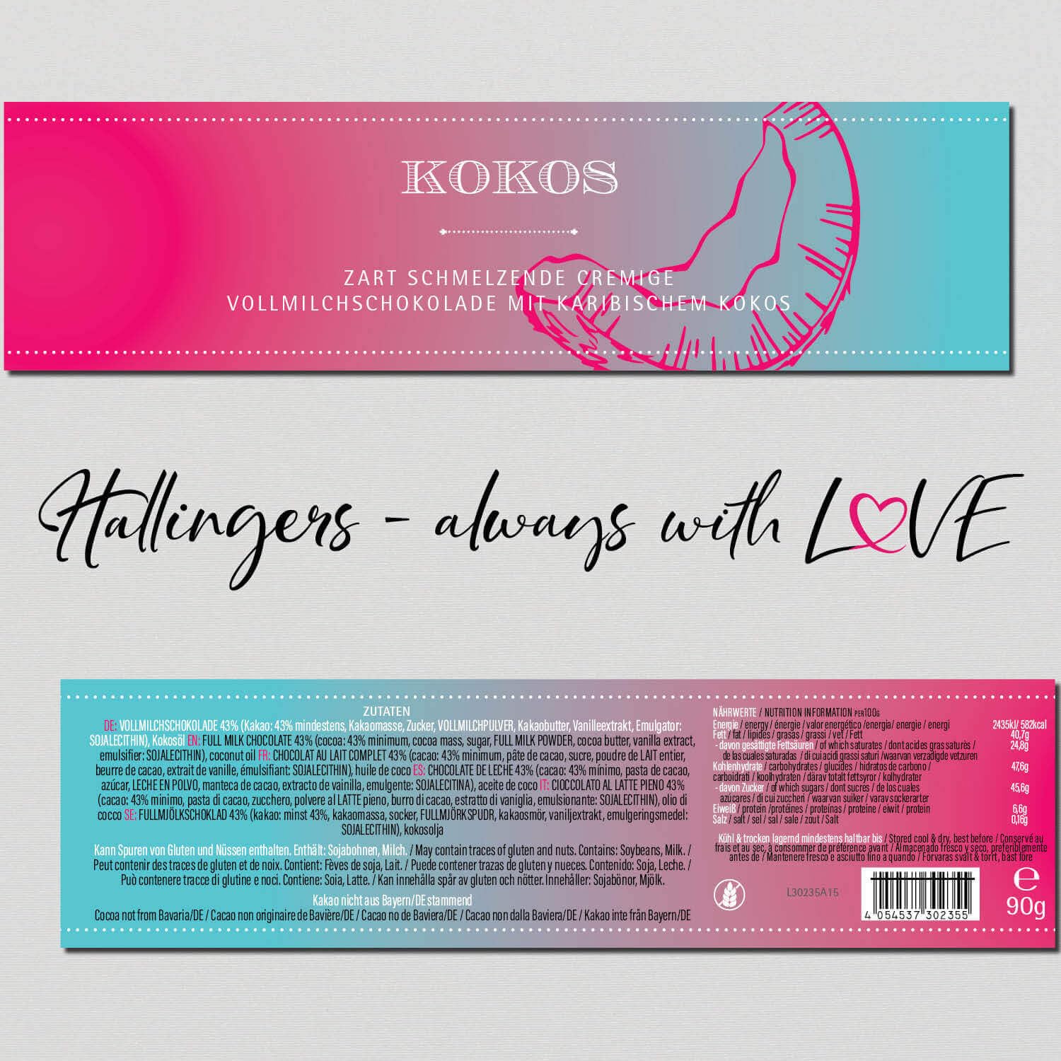 hallingers-schokolade-kokos-tafel-vollmilch-90g-box image 6